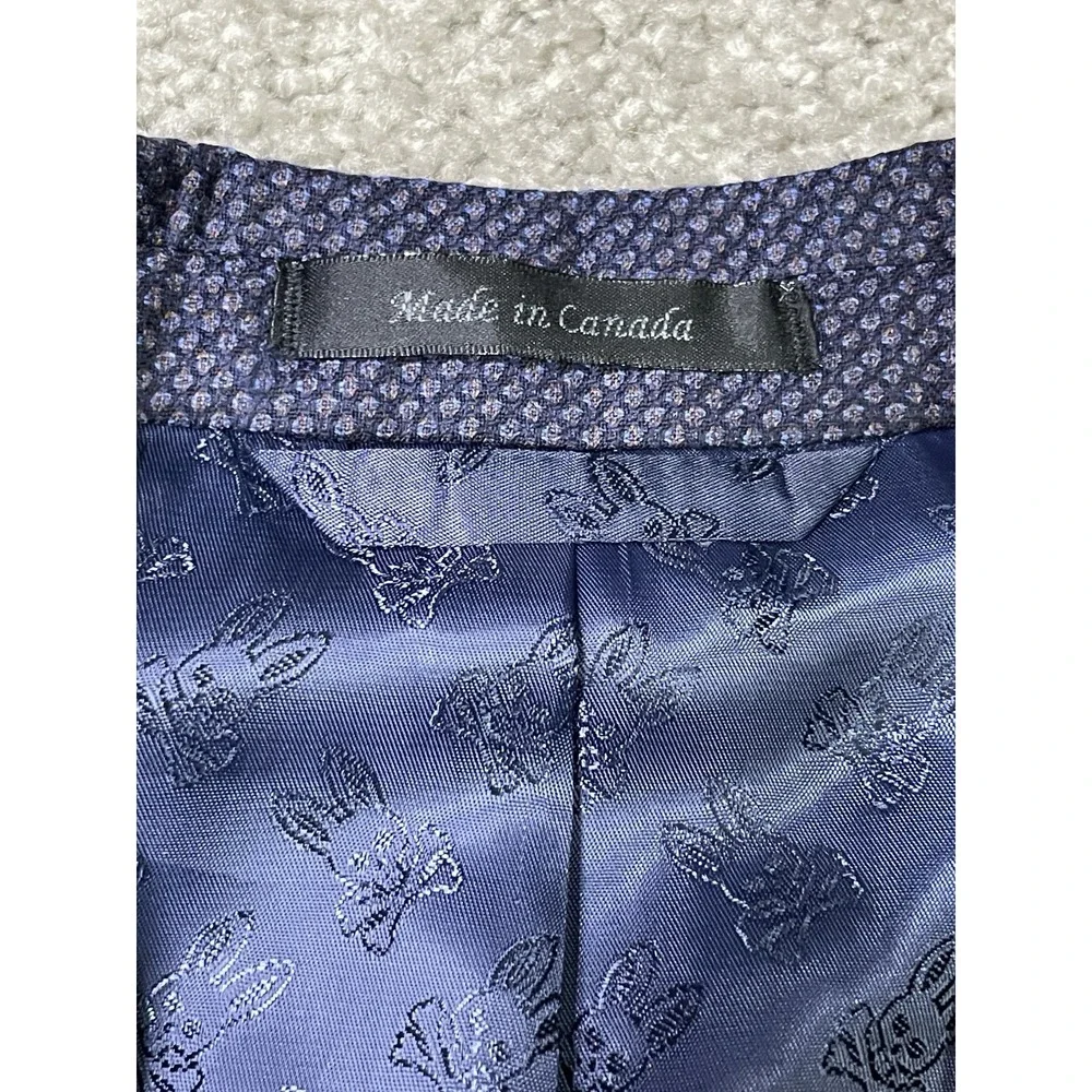 Psycho‎ Bunny Wool Blue Sport Coat Blazer Size 36R Blue Pattern